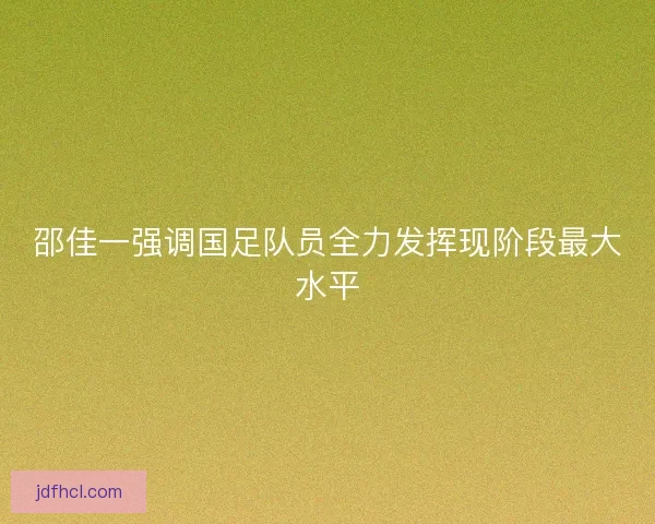 邵佳一强调国足队员全力发挥现阶段最大水平